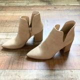Pink Lily Taupe Side Slit Zipper Booties- Size 8.5 (sold out online, see notes)