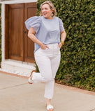 Loft White Frayed Hem Button Front High Rise Kick Crop Jeans- Size 31/12 (Inseam 26”, sold out online)