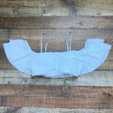 No Brand White Ruffle Padded Bikini Top- Size XL (see notes)