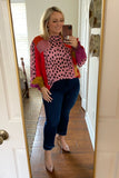 Blank London Colorful Printed Back Button Peasant Blouse- Size L