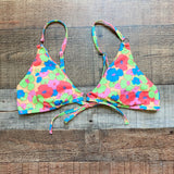No Brand (Amazon) Neon Floral Print Padded Triangle Top and Cheeky Bottoms Bikini Set- Size M (sold out online, sold as set)