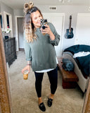 Aerie Olive Good Vibes Oversized Tunic Sweatshirt- Size L