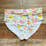 Pink Desert Citrus Print Tie Front High Waisted Bikini Bottoms- Size XL (see notes)