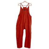 No Brand Rust Orange Back Zipper Pocket Jumpsuit- Size ~L (see notes)