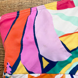 Palms Away Multi-Color Tropical Print One Shoulder Padded One Piece- Size L (sold out online, see notes)