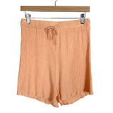 No Brand Peach Button Up Top and Short Set- Size L (sold as set)