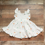 Pink Chicken Cream Sun and Palm Tree Print Dress- Size 2 Year (sold out online)