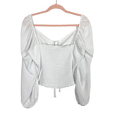 Abercrombie & Fitch White Smocked Halter Tie Top- Size XL (sold out online)