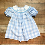 Ann + Reeves Blue Check Smocked Harper Dress- Size 24M (see notes)