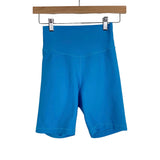 Popflex Aqua Blue Biker Shorts- Size S