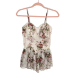 Vici Floral with Smocked Back Padded Peplum Tank- Size S