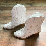 Pink Lily Embroidered Booties- Size 9 (Brand New Condition)