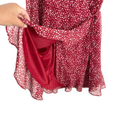 All in Favor Red Polka Dot Wrap Dress- Size S