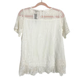 Jodifl White Lace Overlay Top NWT- Size S