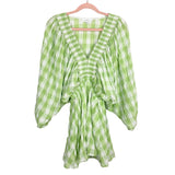 MABLE Green and White Check V-Neck Romper- Size S (sold out online)