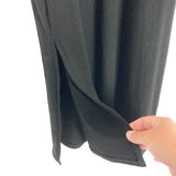 AURA Black Ribbed Side Slit Tank Dress- Size S