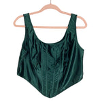 Shein Curve Green Bustier Asymmetrical Hem Satin Top- Size 1XL