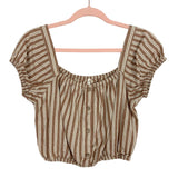 Rylee and Cru Brown and Tan Striped Skirt and Top Set- Size S (see notes)