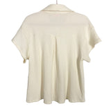 Pink Lily Cream Waffle Knit Button Up Top- Size S