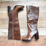 Vince Camuto Brown Tall Shaft Leather Boots- Size 8.5 (Brand New Condition, sold out online)