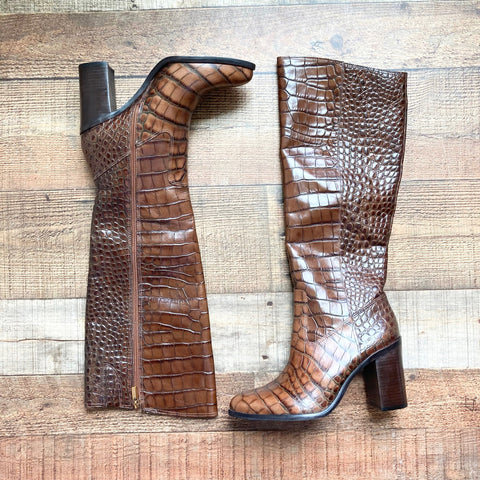 Vince Camuto Brown Tall Shaft Leather Boots- Size 8.5 (Brand New Condition, sold out online)