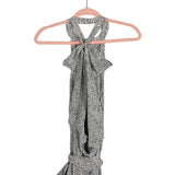 Kate Moss Equipment Black and White Halter Tie Back Belted Dress- Size XS