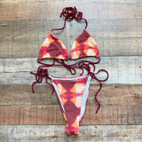 Free People Beach Wine Patterned Triangle Bikini Top- Size M (we have matching bottoms)