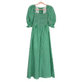RAHI Green Gingham Smocked Bodice Dress- Size S