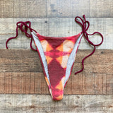 Free People Beach Wine Patterned String Cheeky Bikini Bottoms- Size M (we have matching top)