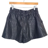 SCHHJZPJ Black Faux Leather Paperbag Waist Shorts NWT- Size XL