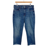 Old Navy Medium Wash with Distressed Raw Hem O.G. Straight High Rise Jeans- Size 10 (Inseam 23.5”)