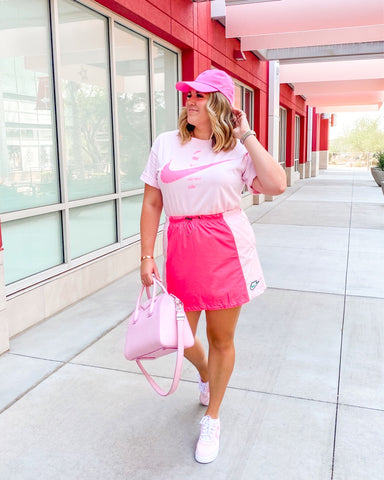 Nike Pink Colorblock Drawstring Waist Skirt- Size L (sold out online)