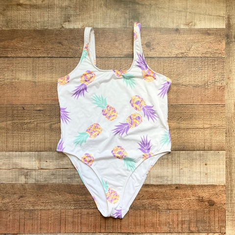 Chubbies Pineapple High Cut Leg and Low Back One Piece- Size L