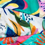 Palms Away Multi-Color Tropical Print One Shoulder Padded One Piece- Size L (sold out online, see notes)