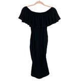 No Brand Maternity Black Ruffle Off the Shoulder Dress- Size S