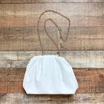 Urban Expression Cream Faux Leather Clutch with Chain Strap