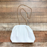 Urban Expression Cream Faux Leather Clutch with Chain Strap