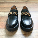 Sam & Libby Black Gold Chain Loafers- Size 8.5 (Brand New Condition)