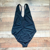 Missguided Black with Sequin Lips and Lipstick One Piece- Size 10