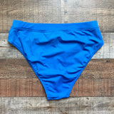 Xhilaration Blue Ribbed High Waisted Bikini Bottoms- Size XL (we have matching top)