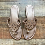 Pierre Dumas Rose Gold with Rhinestone Detail Sandals- Size 8 (see notes)