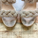 Steve Madden Braided Rhinestone Uzo Espadrille Wedge Sandals- Size 7.5 (see notes, sold out online)