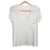Lush White Super Soft V-Neck Pocket Tee- Size XS (see notes)