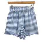 EllandEmm Blue Gingham Pull On Shorts- Size S (see notes, we have matching top)