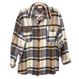 Pink Lily Taupe Multi-Color Plaid Lead You Through Shacket- Size L (sold out online)