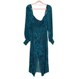 AFRM Green Animal Print Front Slit Dress- Size S