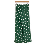 Ann Taylor Fresh Green with Ivory Polka Dots Sarong Pants NWT- Size XS (Inseam 30”)