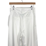 Aura White Satin Pretty and Polished Wide Leg Pants- Size S (Inseam 32”, sold out online, see notes)