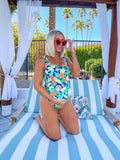 Old Navy Citrus with Twisted Back and Back Cut Out Padded One Piece- Size M (sold out online)