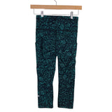 Lululemon Black/Teal Cropped Leggings- Size 4 (Inseam 18.5”)